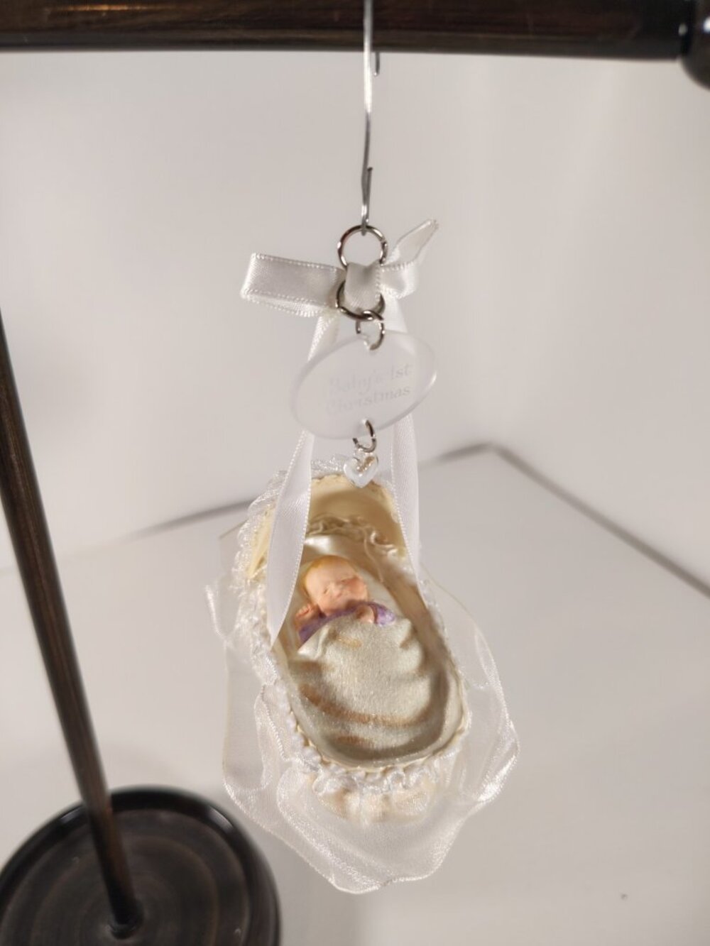 Hallmark Baby's First Christmas Cradle Bassinet 2007 Porcelain Ornament NO BOX